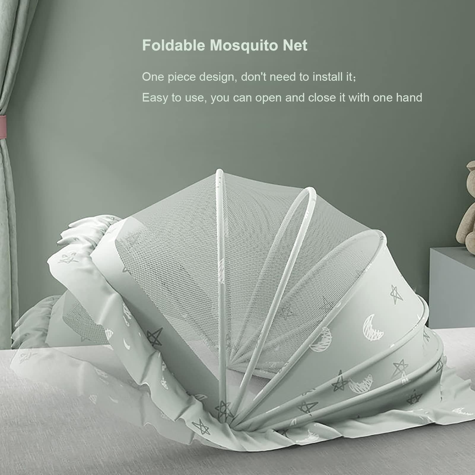 Babysicherheit Kinderbett Zelt, Babybett Zelt | Klappernte Netting -Babybettwäsche | Semi-Shading Foldable Tragbares Babybett-Sicherheits-Baldachin-Netzabdeckung für Kleinkindbett sicher