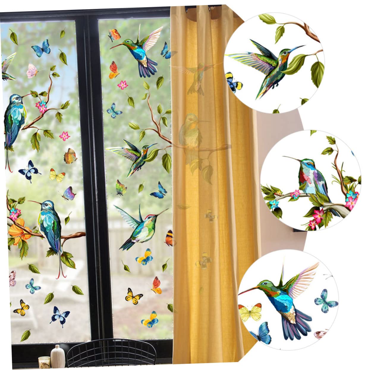 Zerodeko 3sets Adesivi Per Finestre Con Uccelli e Farfalle Decorazioni Primaverili Statiche Vetrofanie Colorate Per La Casa Design Creativo e Naturale Per Fresco e Festoso