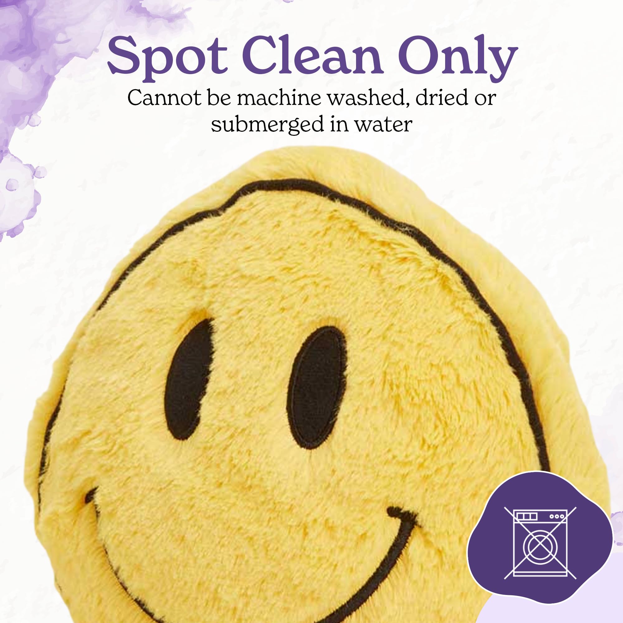 Warmies Wärmekissen mit Smiley-Gesicht, mikrowellengeeignet, gewichtet, leicht nach französischem Lavendel duftend – Groß