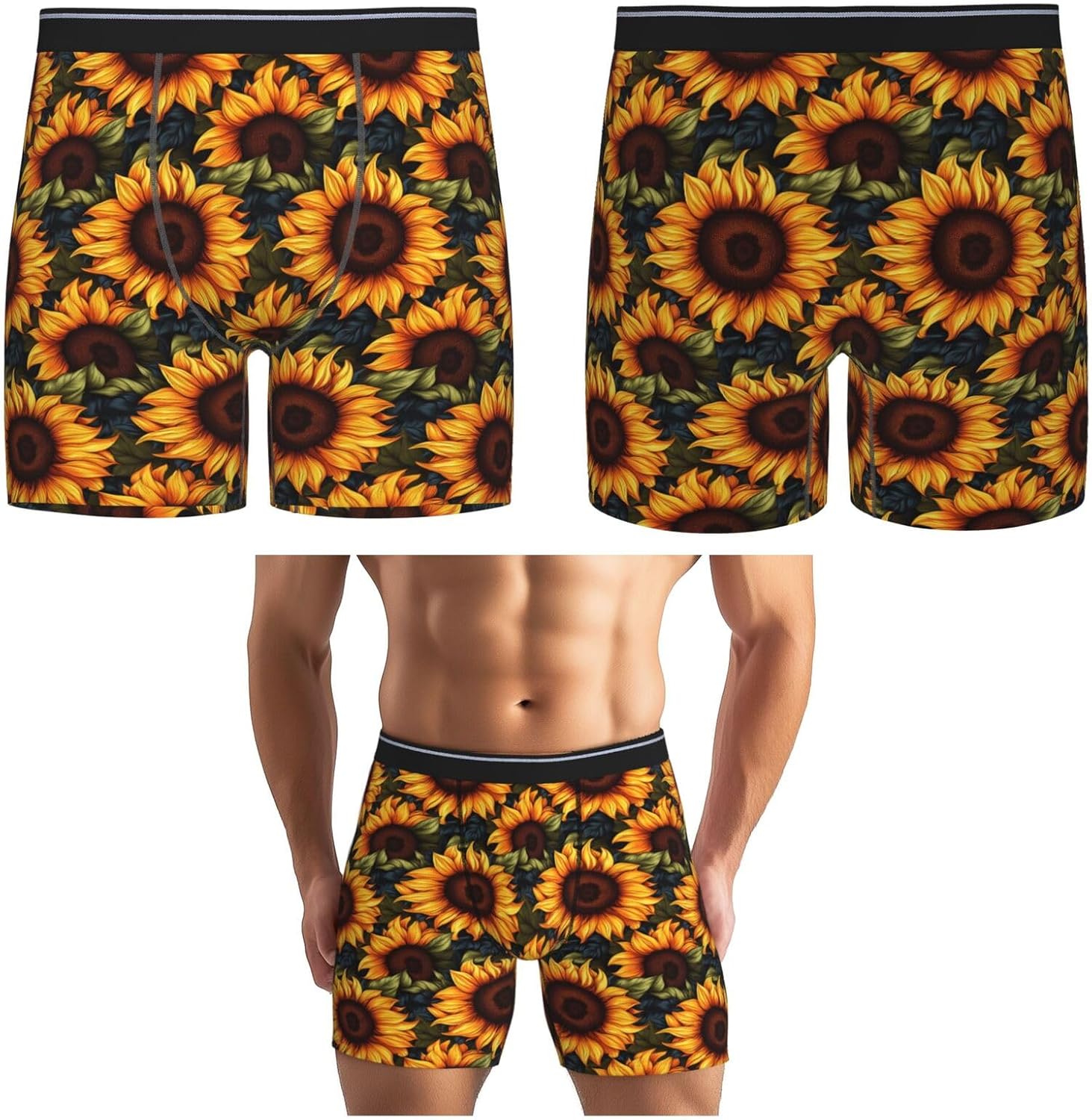 Mens Underwear Stretch Breathable Boxer Briefs For Men Novelty Gifts - Image 2