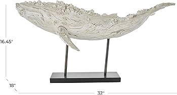 Amazon.com: Deco 79 Polystone Whale Decorative Sculpture Textured