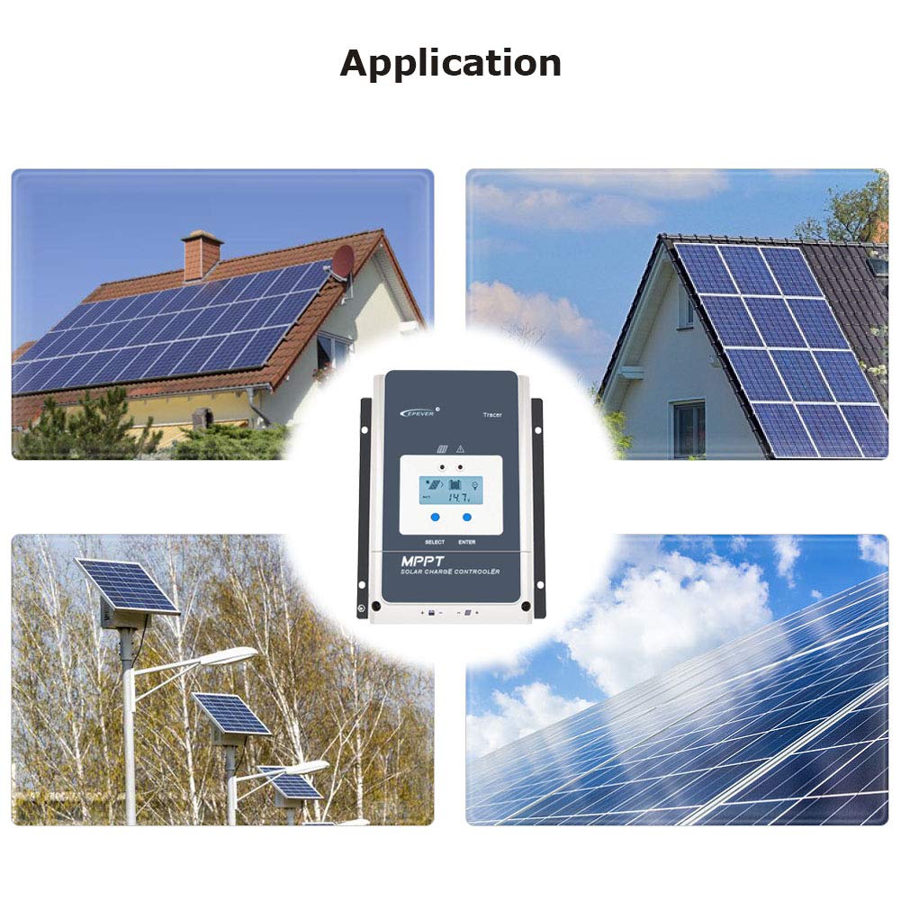 EPEVER 50A MPPT Regolatore di Carica Solare 12V/24V/36V/48V con Display LCD, Tensione a Circuito Aperto Fino a 150V per Sigillato, GEL, Allagato e Utente - Tracer 5415AN