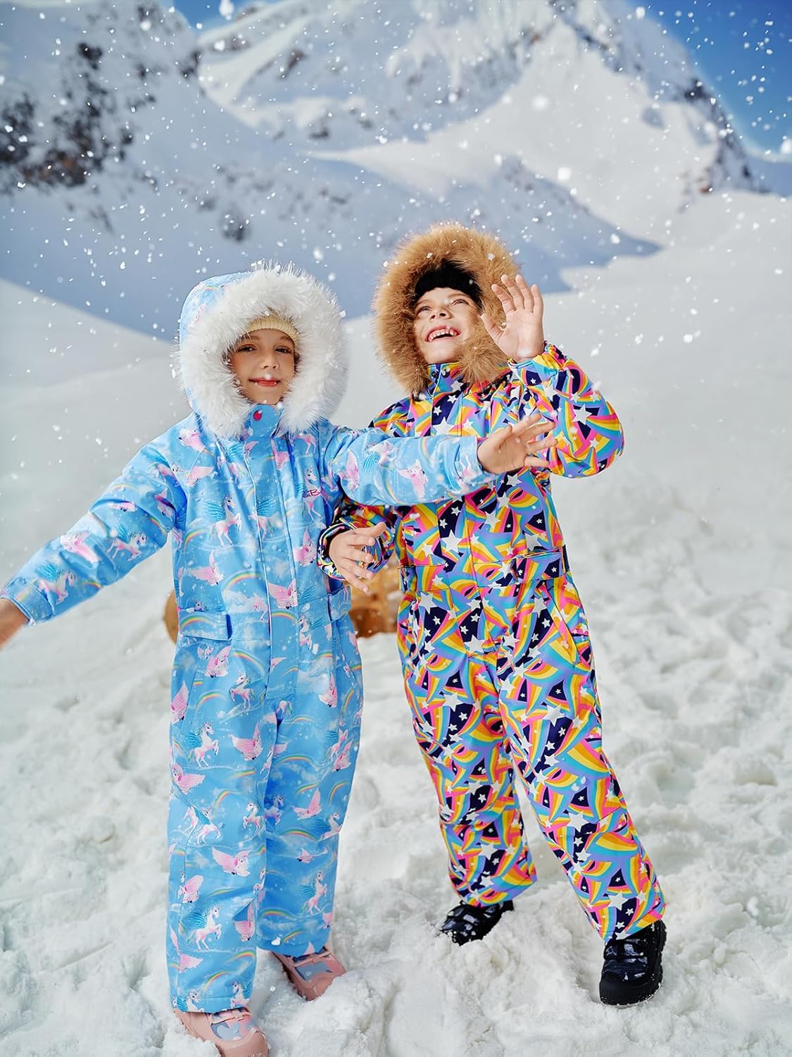 LaBeca Girls Snowsuit Waterproof Snowboarding Coveralls One Piece Ski Suit for Kids Winter Outdoor Windproof Jumpsuits - Image 4