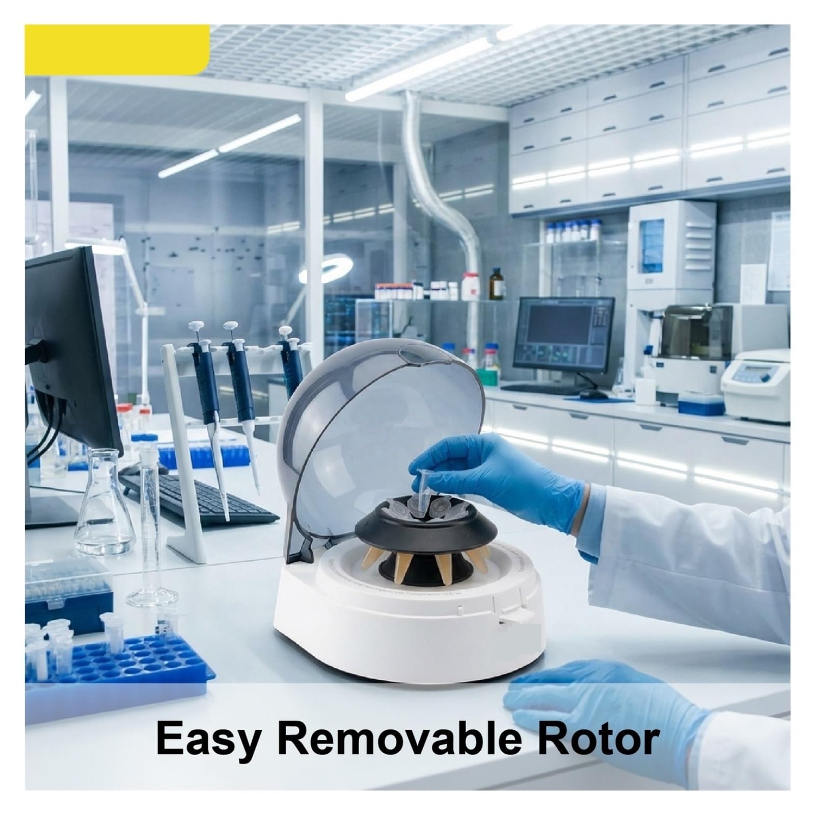 Centrífuga de mesa, Mini Centrífuga Microcentrífuga 7000 RPM De 0,2 Ml Tubo PCR Laboratorio Portátil Sobremesa Pantalla Digital | ONI-7080E
