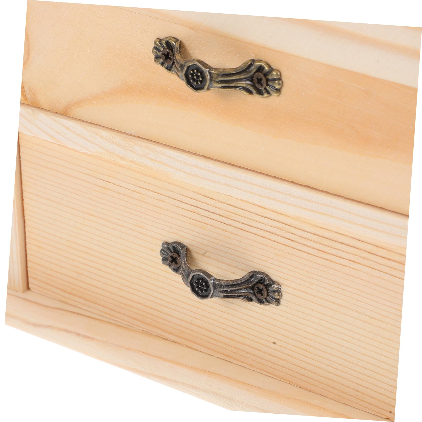 Holz Schreibtisch Organizer mit DREI Schubladen Kleiner Holzschrank für Büro Stilvoller Miniatur Aufbewahrungsbox für Schmuck und Kleinteile Praktischer Schubladen Organizer für
