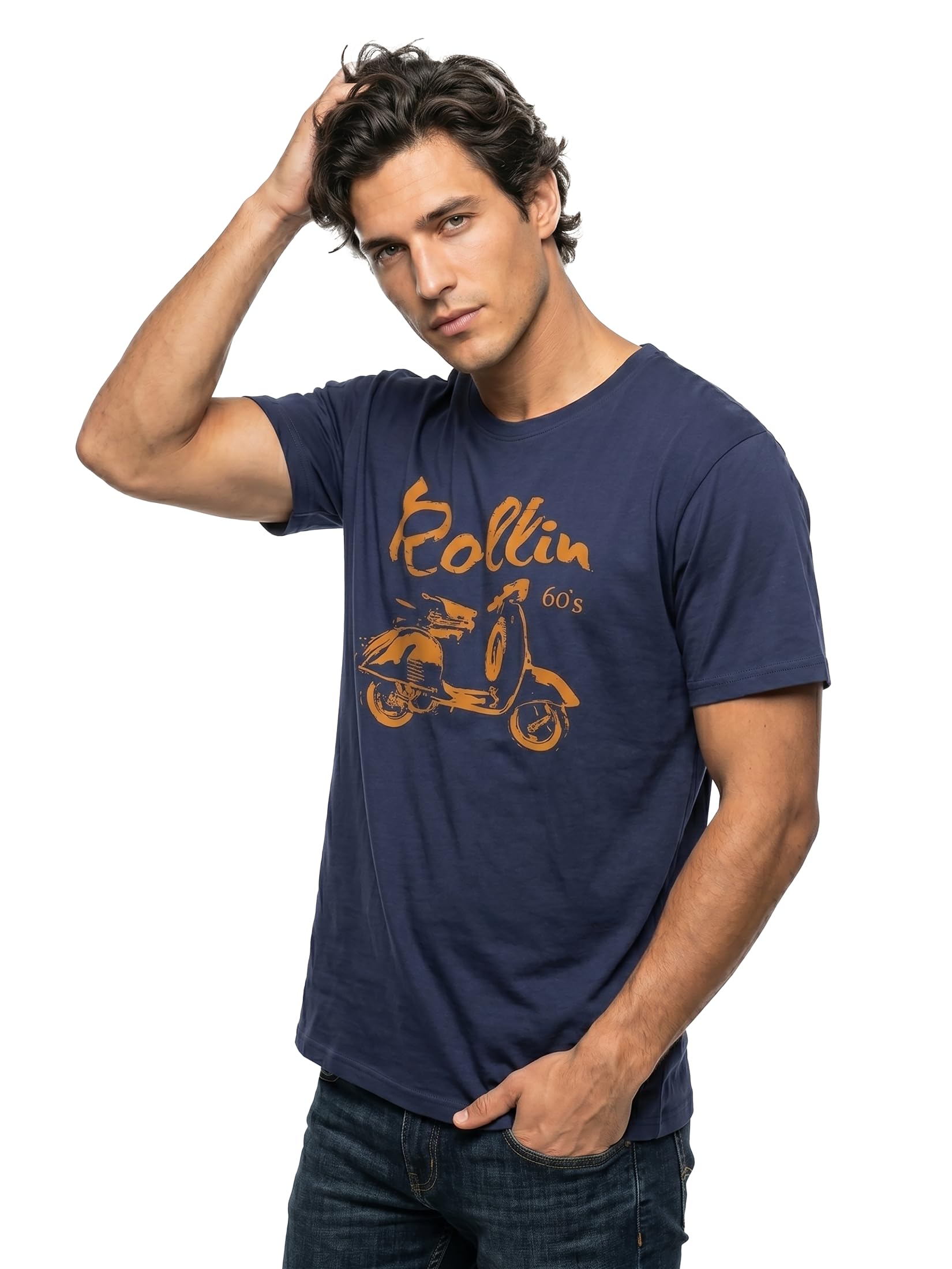 MAKAYA T-Shirt Vintage Moto Motociclisti Biker - Rollin 60`s