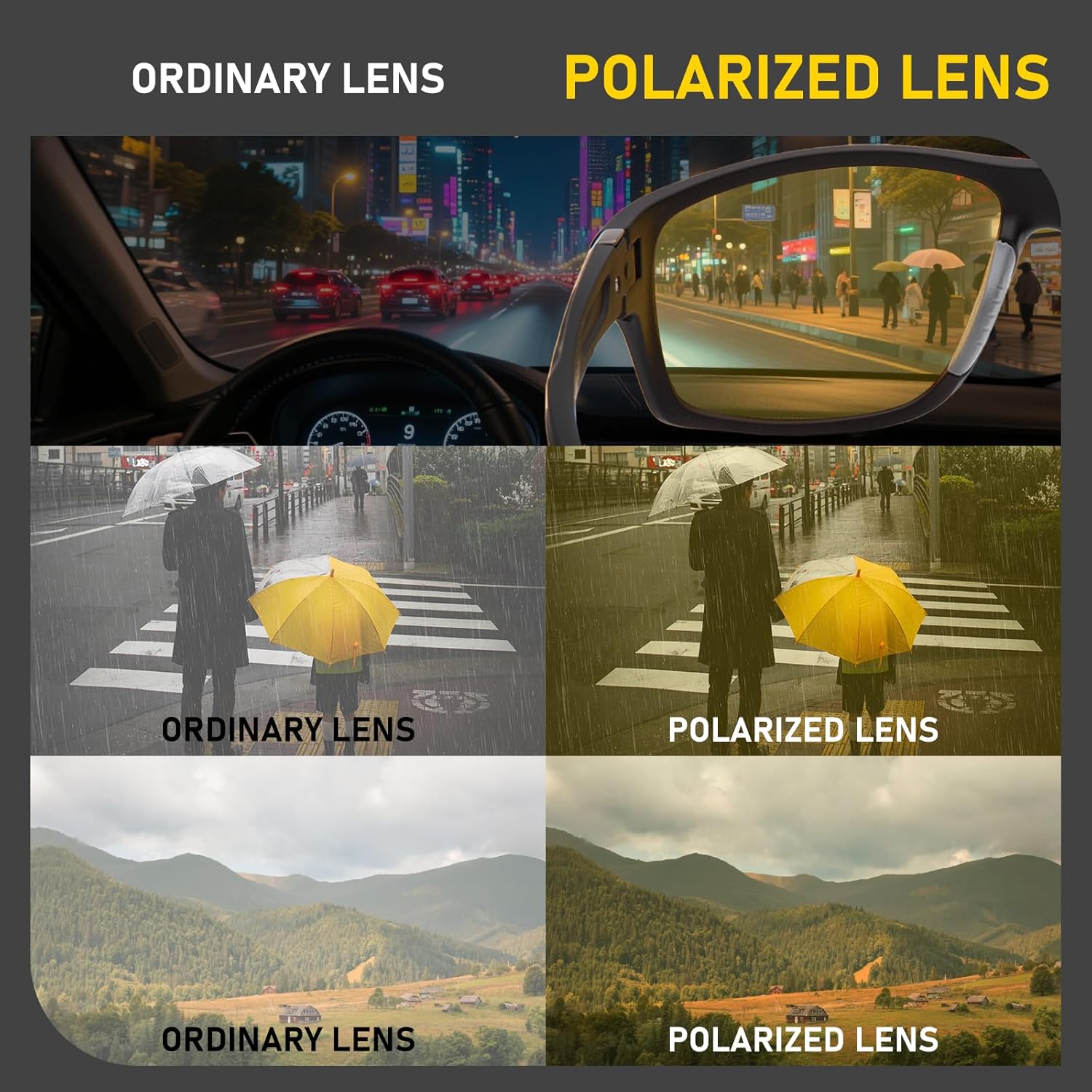 DEHOTRE 2 Pack Bifocal Reading Sunglasses Men Wrap Around Sports Sun Readers Outdoor Clear Top Soft Nose Pads PC Frame UV400