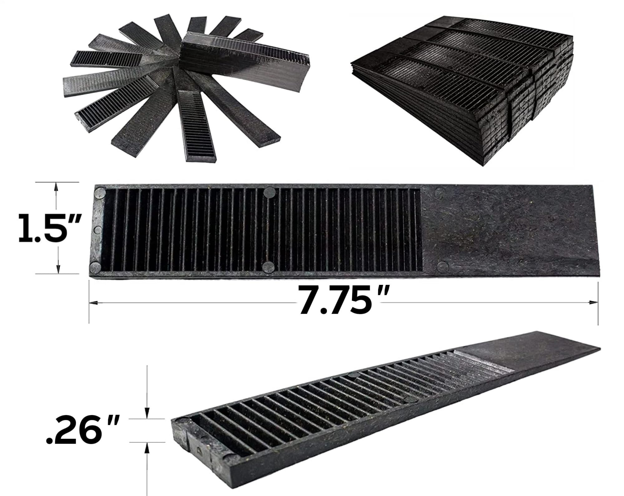 20 cm Cale en Composite, Pack de 24 - Résistant aux Intempéries, Haute Capacité de Charge, Facile à Casser