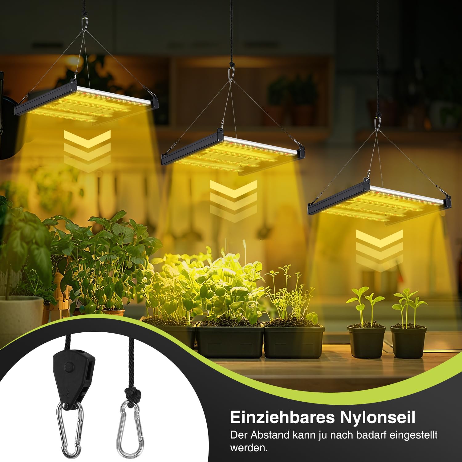 Lámpara LED para plantas, 150 W, luz de crecimiento de espectro completo, regulable, lámpara de crecimiento para verduras, flores, plantas de interior, hidroponía, tienda de cultivo, 4