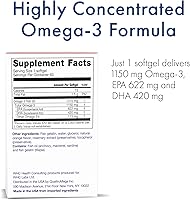 Vista 2 de WHC, Aceite de pescado UnoCardio X2, ácidos grasos triglicéridos omega-3, 1270 mg de suplemento de aceite de pescado