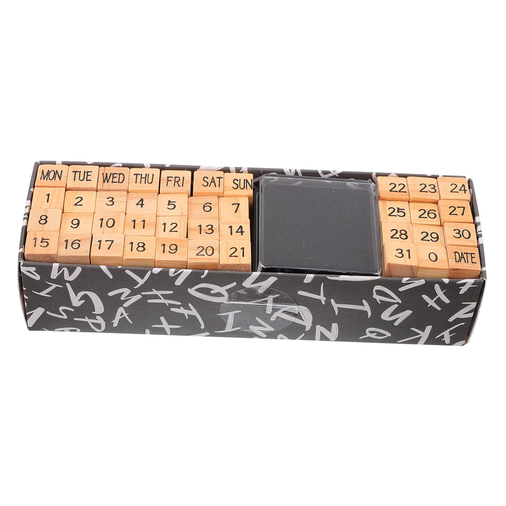 Operitacx 5 Sätze Holzstempel Set Teilig mit Zahlen Wochentagen und Buchstaben Diy Scrapbooking Stempel Holz für Tagebücher Planer und Kreative Bastelprojekte Leicht und Kompakt