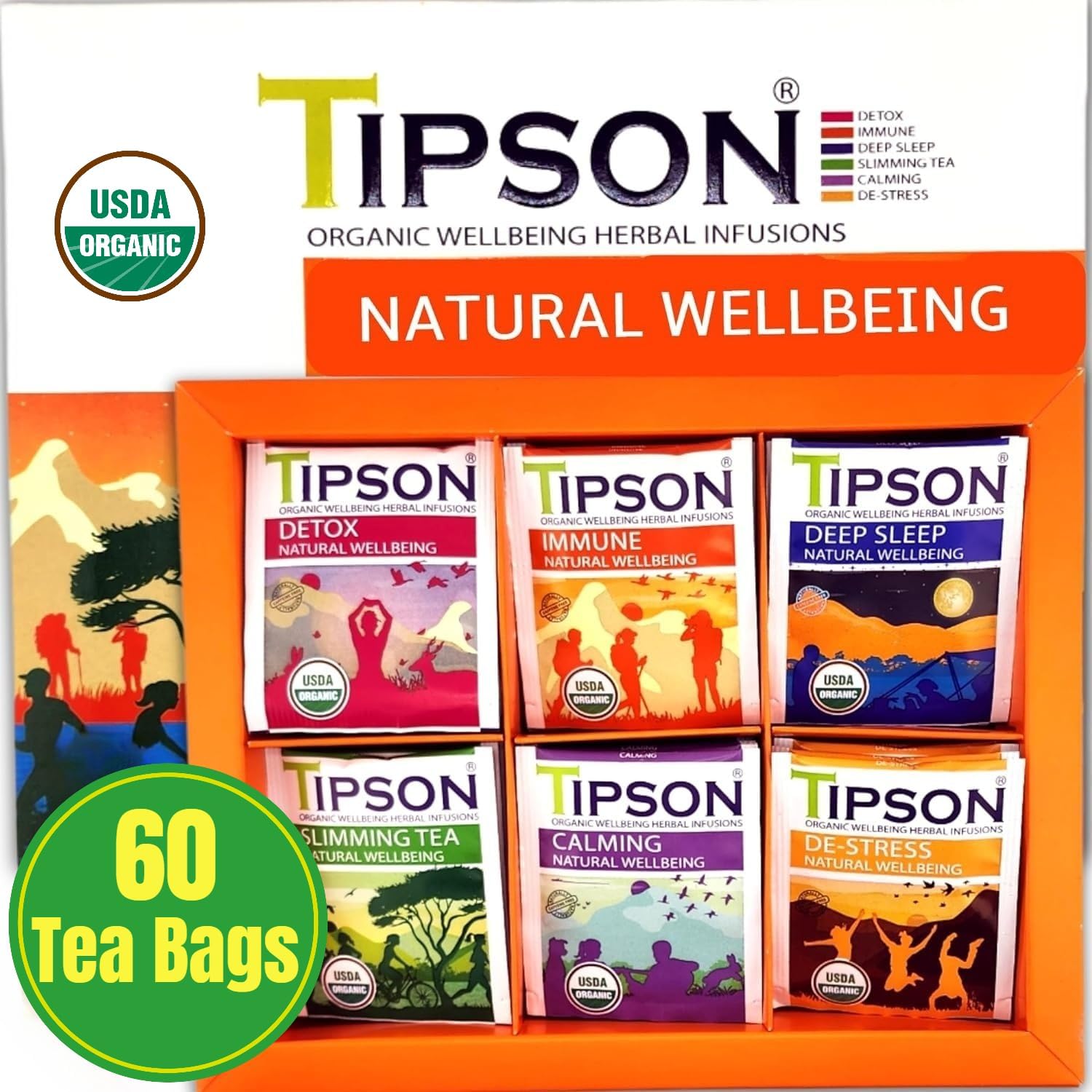 Tipson Natural Wellbeing Variety Sampler 6 Flavors 6
