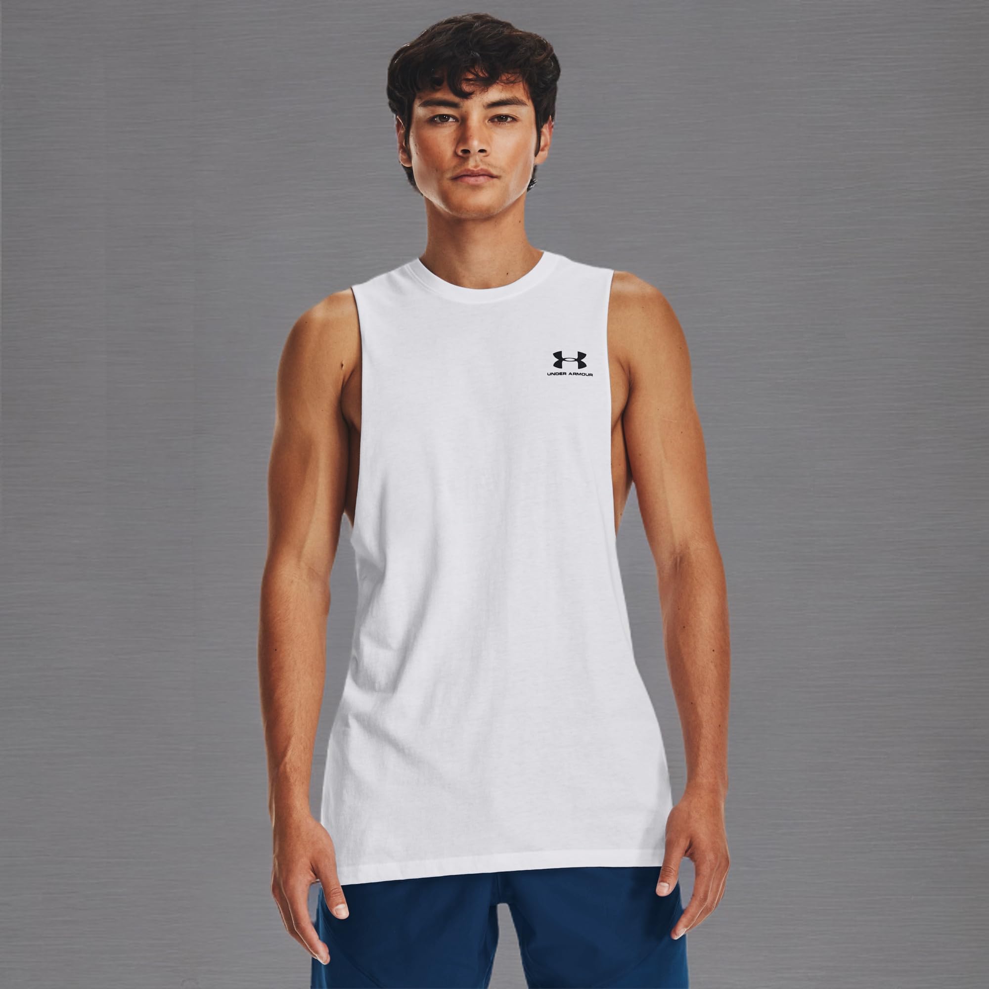 Under Armour Mens Sportstyle Left Chest Cut-Off T-Shirt product thumbnail 6