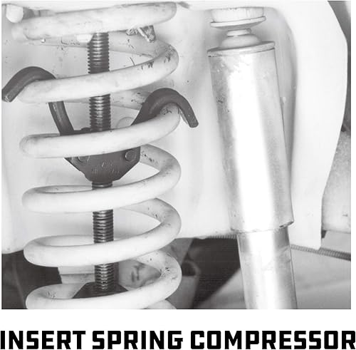 Miniatura 5 de Powerbuilt 648603 - Kit de herramientas para compresor de muelles helicoidales, 5 piezas, resortes helicoidales rectos o curvos, amortiguadores,