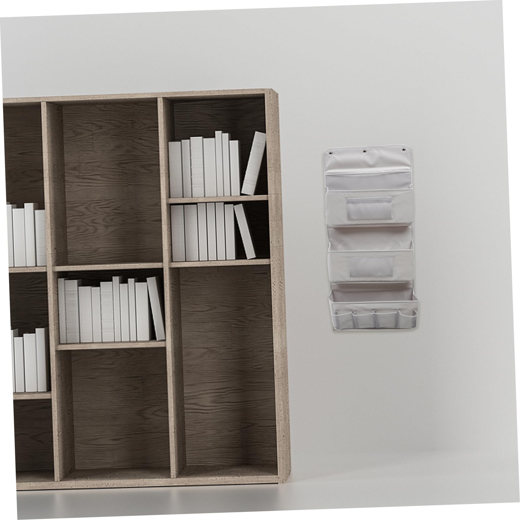 Organizador Colgante para Armario 3 Capas Gris Tela Resistente Bolsillos Múltiples Almacenamiento Dormitorio Cocina Oficina Bolsa Pared