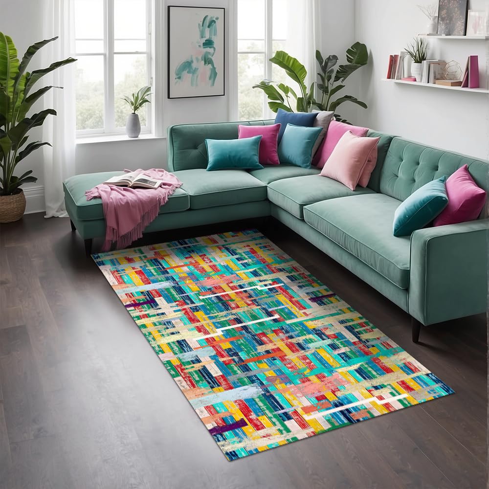 Depoba Lisa Kadife Kaymaz Pamuk Tabanlı Yıkanabilir Antibakteriyel Salon Halısı 200x300