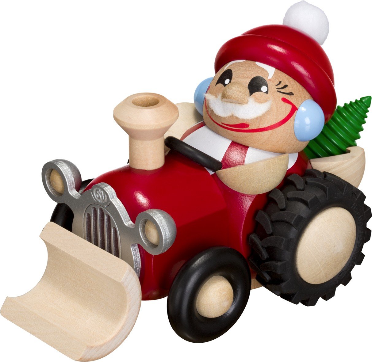 Rudolphs Schatzkiste Kugelräuchermann Nikolaus auf Traktor HxBxT = 11x11x16cm NEU Räuchermann Schnee Rauchmann Räucherfigur Räucherkerze Figur Holz Seiffen Erzgebirge Holz Rauchfigur Dekoration