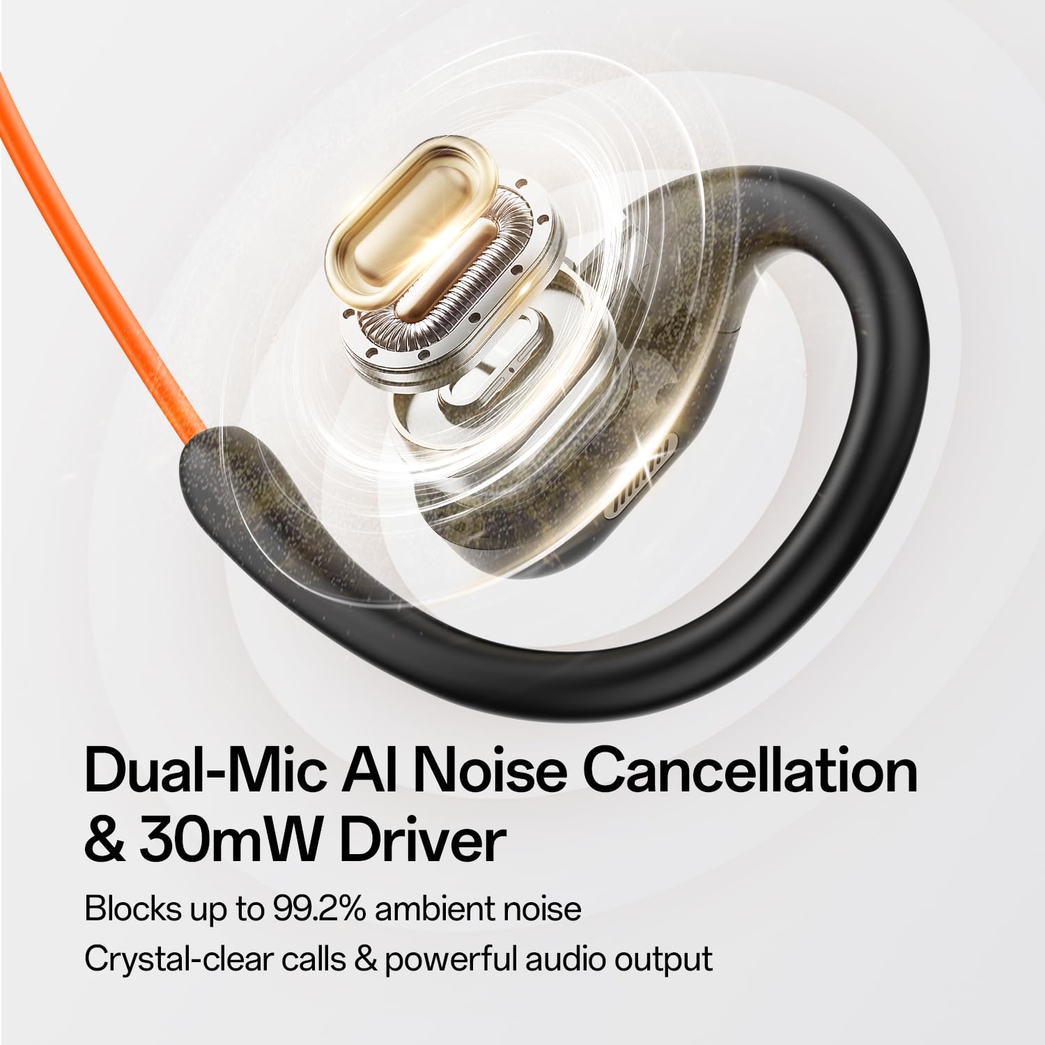 Link 10 - Cuffie cablate aperte, microfono dual micron con cancellazione del rumore AI e microfono boom girevole a 240°, interfacce USB-C e USB-A per chiamate e riunioni aziendali
