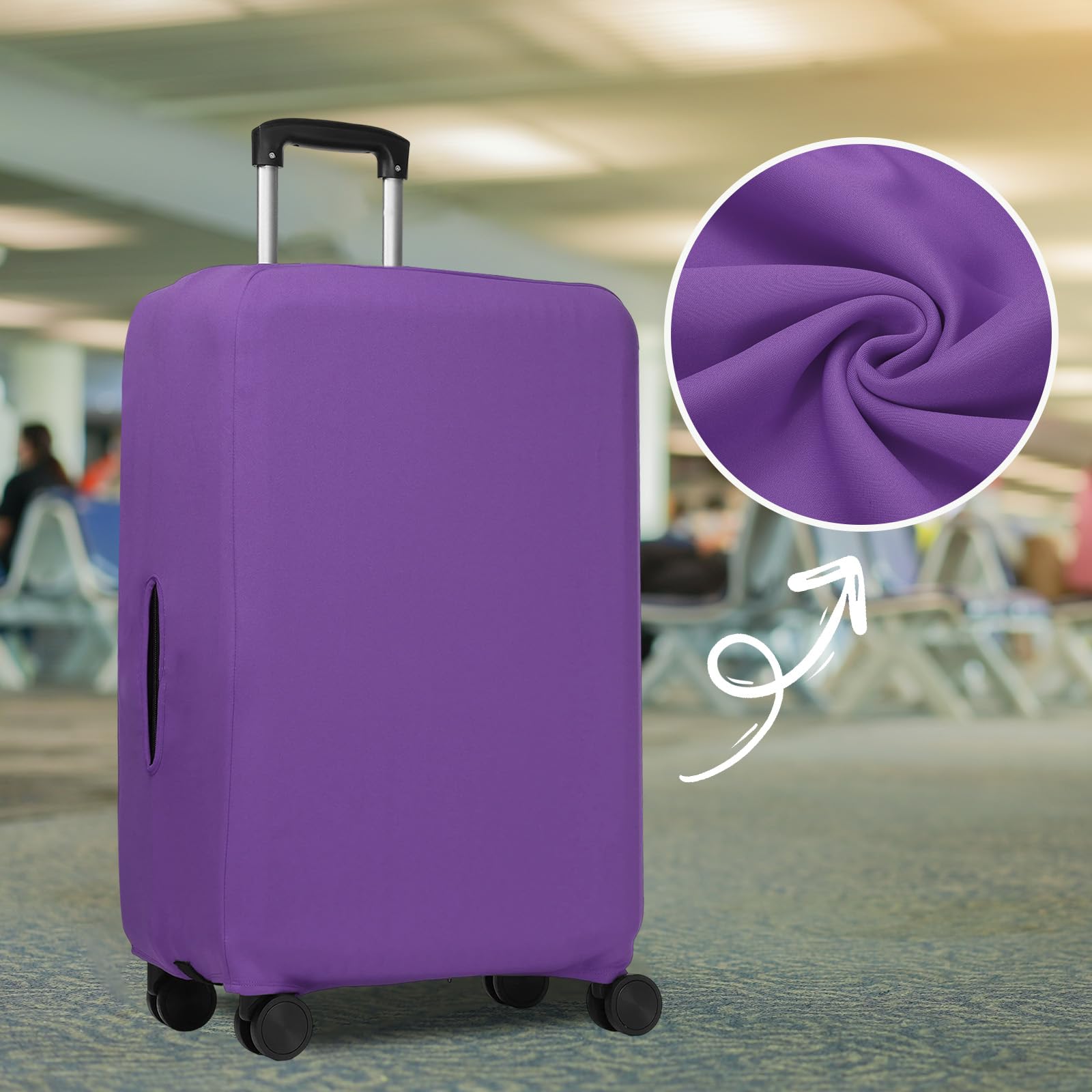 PATIKIL Copertura per bagagli, copertura elastica per valigie, lavabile, antigraffio, adatta per bagagli da 45,7 a 53,3 cm, per viaggi di lavoro, viola, Viola, 18-21 inch, moderno