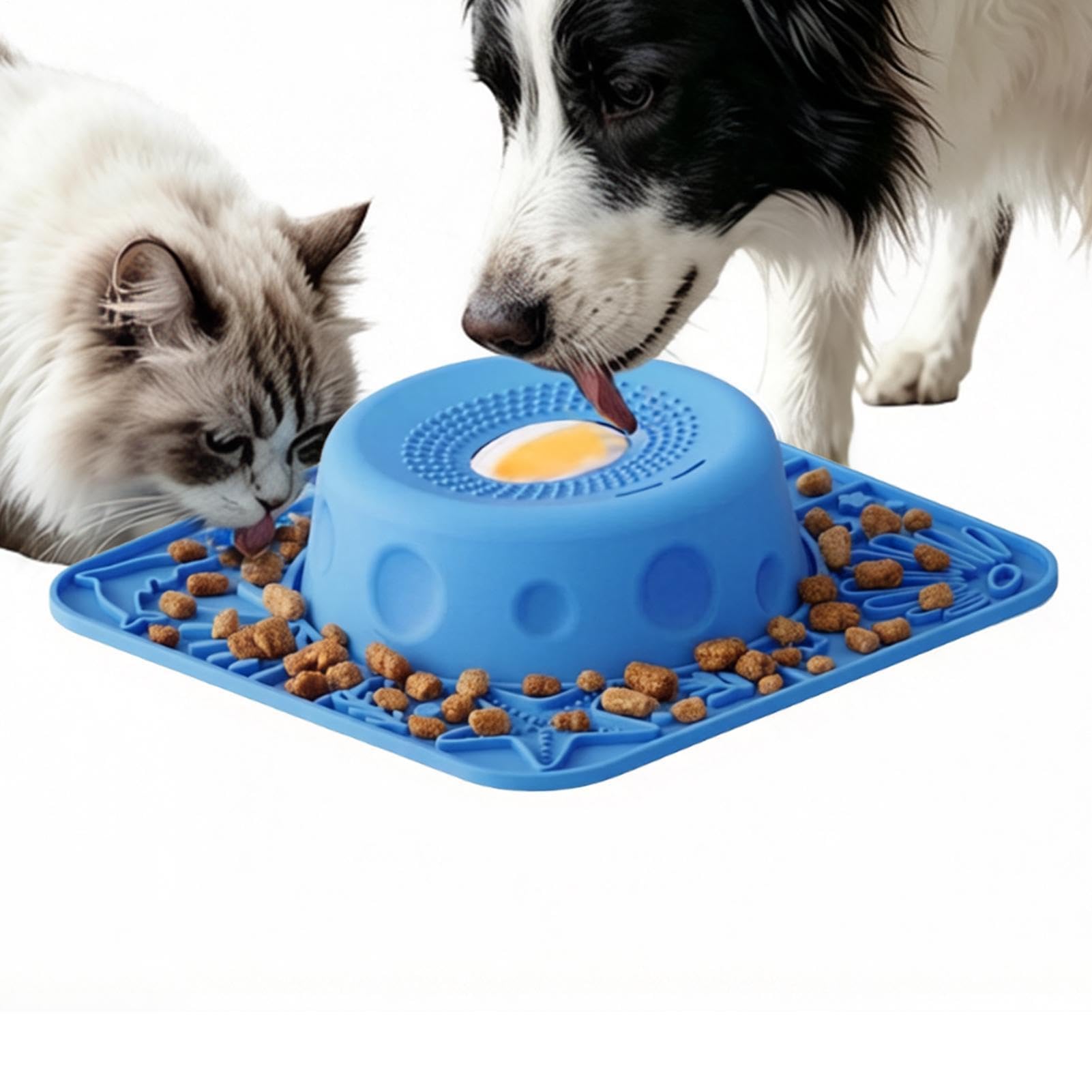 Cuenco Lamedor Perruno Juguete Enriquecimiento Silicona Con Bola Giratoria | Cuenco Lamedor Lento Perros para Pienso Cachorros Lamer Yogur Puré Carne Premios Promueve Alimentación Saludable
