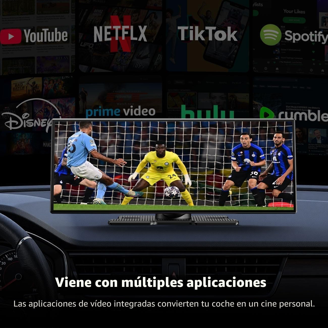 Volam 10.25 Pulgadas Pantalla Coche Inalámbrico Carplay con net-flix YouTube/Tik Tok,Carplay y Android Auto,pantalla carplay coche con 1080P Cámara de marcha atrás,Navegador GPS,2.4G/5G WLAN Bluetooth