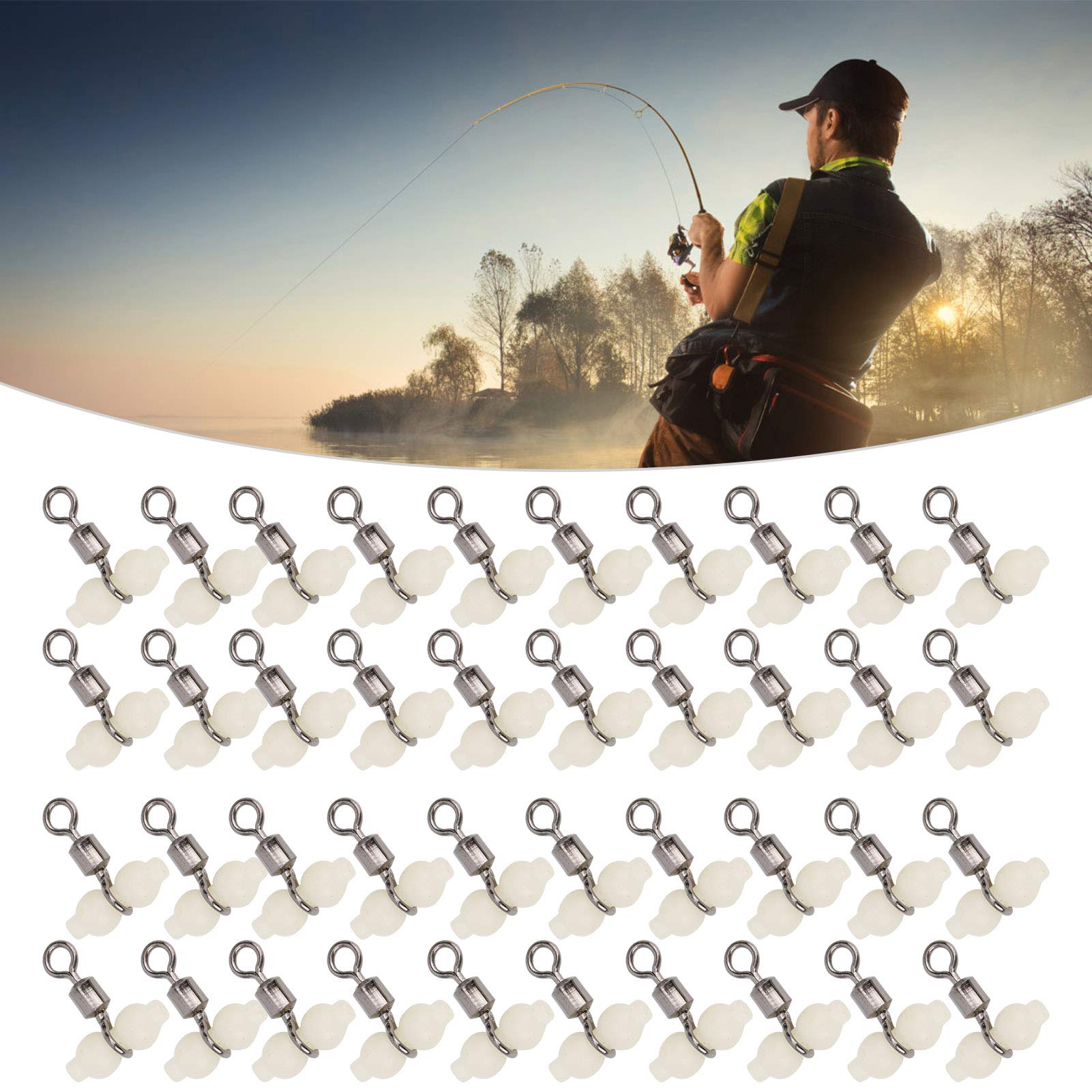 Gourd Swivel 50Pcs Accessorio da Pesca Leggero a Forma di T Girelle da Pesca Flessibili a Forma di 8 per la Pesca