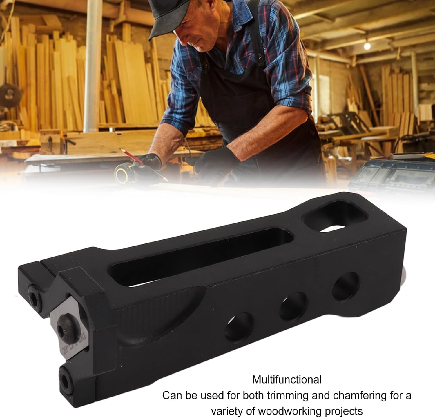 Recortadora de Bordes para Carpintería, Cepillo Carpintero de Arcos Profesional de Aleación de Aluminio para Bordes de 0,8-2mm, Cortabordes Manual, para Biselar, Alisar y Desbarbar