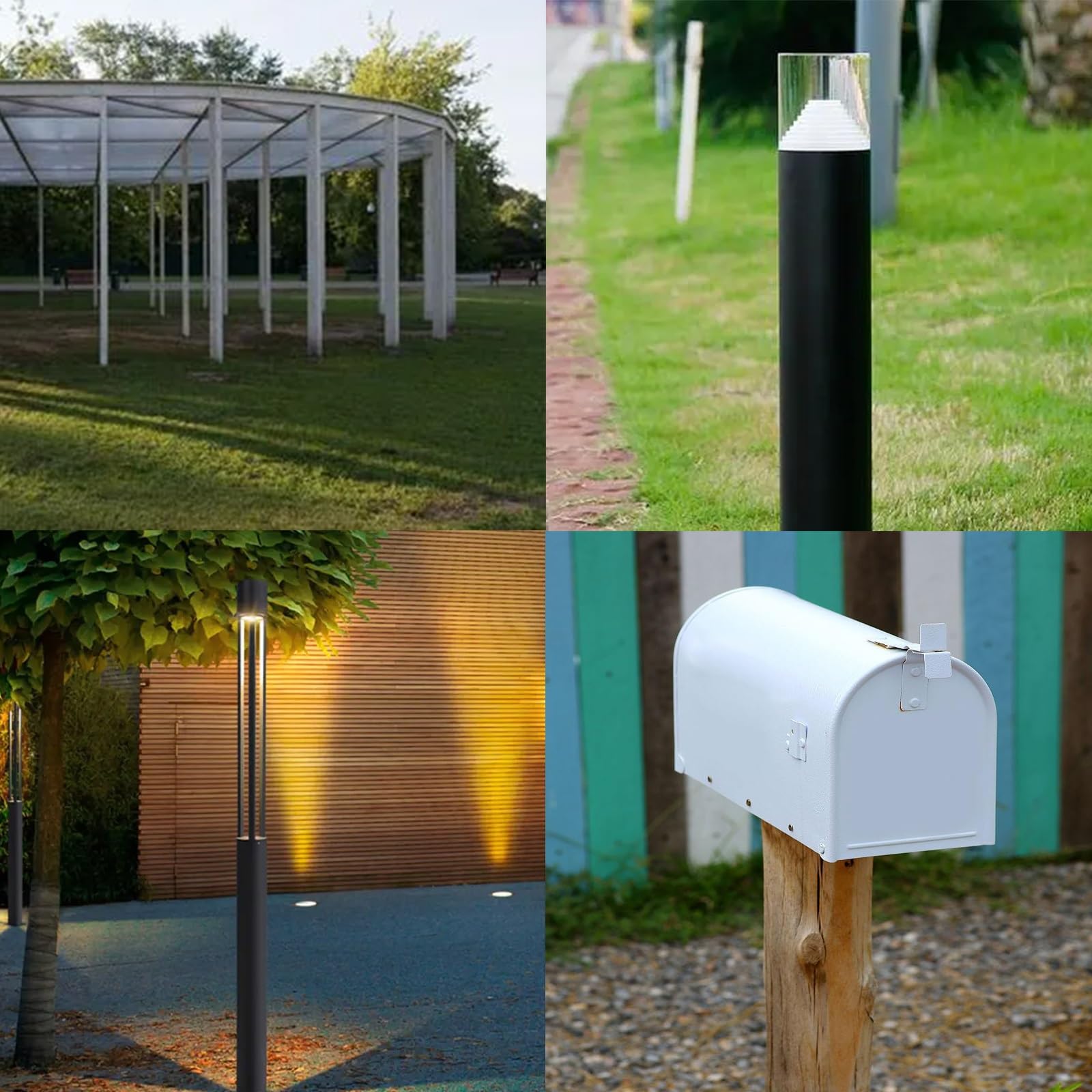 Soporte Base de anclaje para poste madera Base de anclaje para poste de buzón redondo, resistente protector de poste de cubierta de acero inoxidable 304 para montaje en cerca o porche, brida de piso p