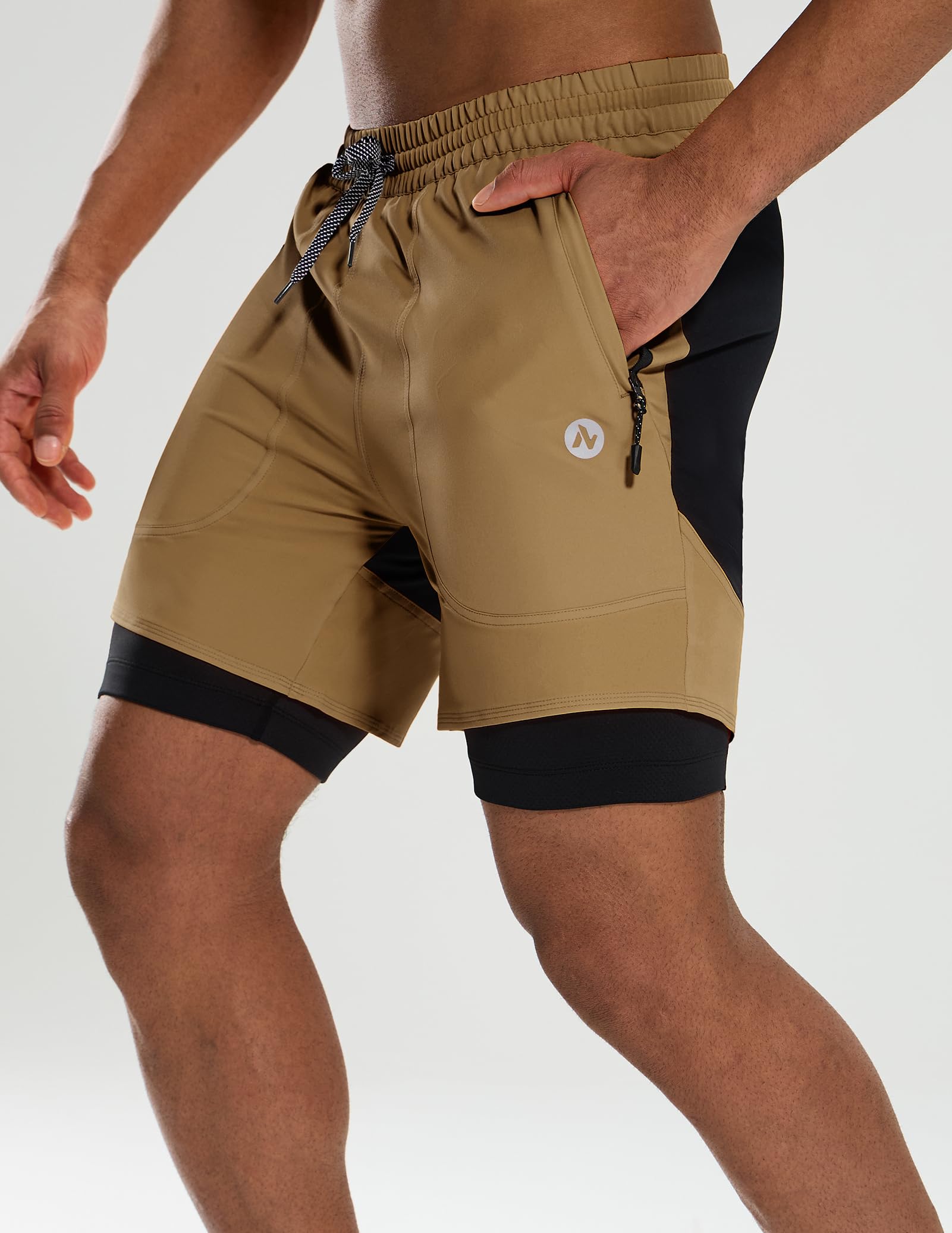 Nepest Pantaloni corti da mountain bike, da uomo, imbottiti, 4D, con chiusura lampo, per bici