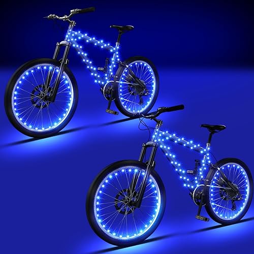Woanger 6 luces LED para bicicleta para montar por la noche, marco de bicicleta y luces de rueda, accesorios de decoración de bicicleta a pilas,