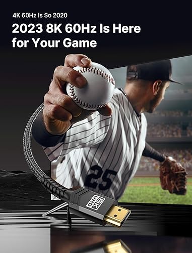 Miniatura 2 de JSAUX Cable HDMI 2.1 de 10 pies, paquete de 2 unidades de 48 Gbps 8K y 4K de ultra alta velocidad (8K 60Hz 7680x4320, 4K 120Hz) eARC HDR10 HDCP 2.2