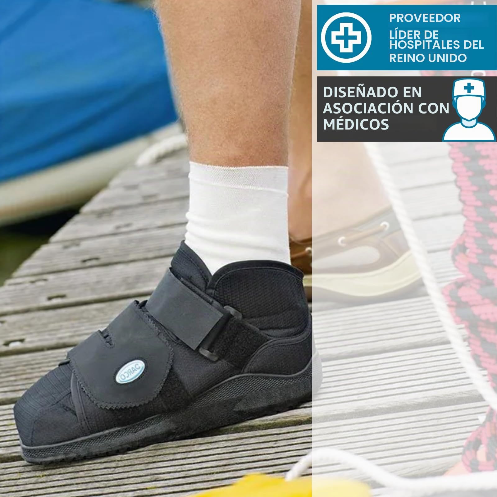 DARCO - Botas médicas protectoras multiusos - Zapato médico estabilizador suministrado por el NHS - Botas de alivio de presión #1 para curación postoperatoria, heridas y úlceras - Pie izquierdo o