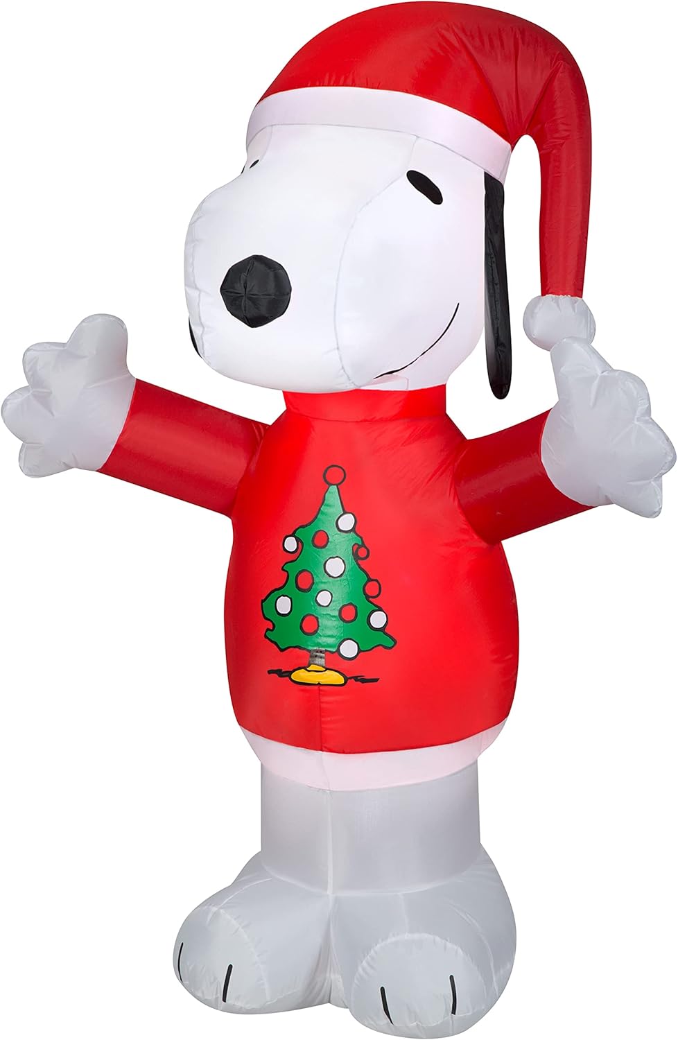 Gemmy Christmas Airblown Inflatable Inflatable Snoopy with Christmas Tree Sweater, 5