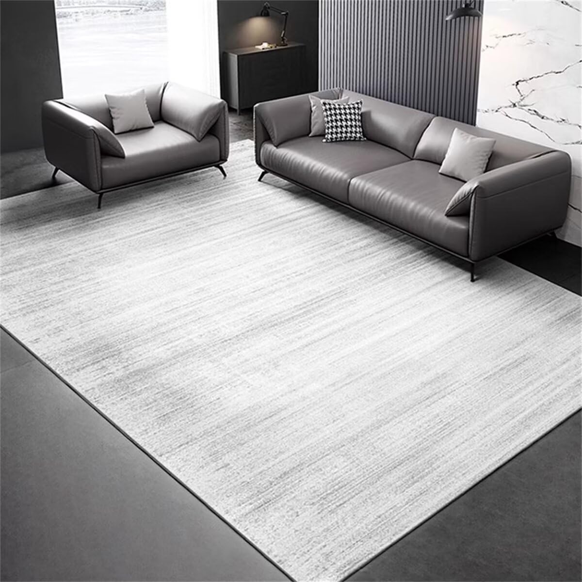Tapis Moelleux Tapis De Chambre Adulte Tapis de Salon Simple Gris Accessoires de canapé faciles d'entretien lavables Tapis Voiture 200X300CM