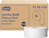 Tork TJ0922A Jumbo Toilet Paper Rolls, 2-Ply Universal White, 12 x 1000 ft Bulk Commercial Bath Tissue