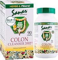 Vista 1 de Píldoras de limpieza de colon con cáscara de psyllium - Detox, y salud intestinal, fibra dietética, mezcla de hierbas y probióticos, suplemento