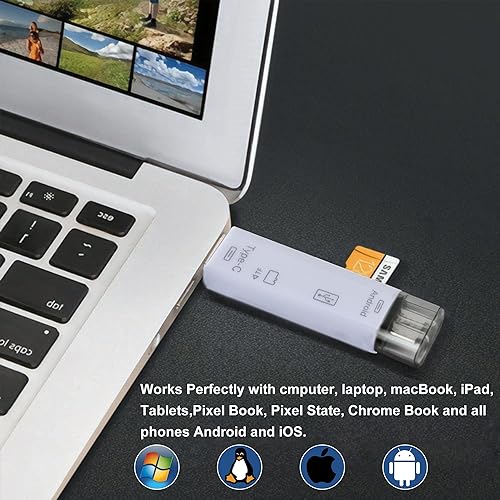 Miniatura 4 de Lector de tarjetas SD multifuncional 5 en 1 para Samsung Galaxy S6 a S23 Ultra, Z flip &