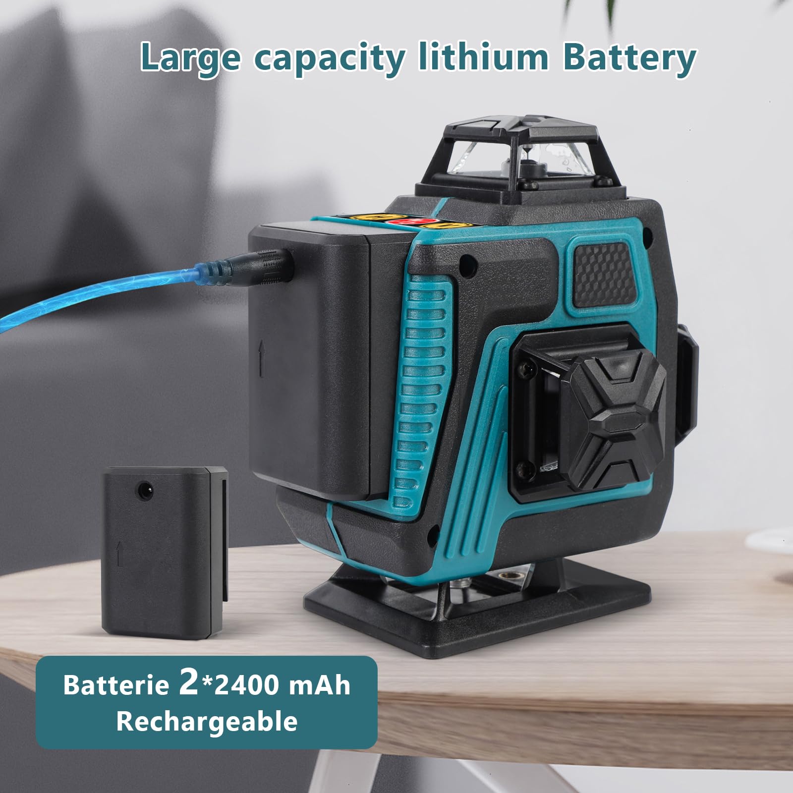 Multifunzionale 4D 16 linee laser livello 3° autolivellante macchina USB ricaricabile batteria al litio strumento di livellamento con 3 altezze regolabile in lega barra di estensione treppiede