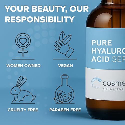 Miniatura 6 de Cosmedica Skincare Suero de ácido hialurónico puro para la piel suero antienvejecimiento hidratación intensa  humedad no graso sin parabenos el