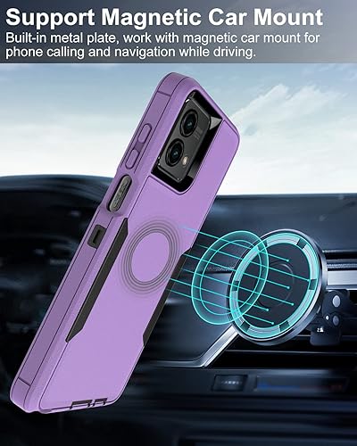 Miniatura 6 de Dahkoiz Funda para Motorola Moto G Stylus 5G (2023), con protector de pantalla, cubierta de puerto a prueba de polvo, soporte magnético para