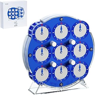 CuberShop QY Magic Clock, Glacier Blue Collector’s Edition, Qiyi Magnetic Clock Chuanshi Puzzle, Transparent Base, Optimized Positioning, Smooth Magnetic Speed Cube for WCA Competition