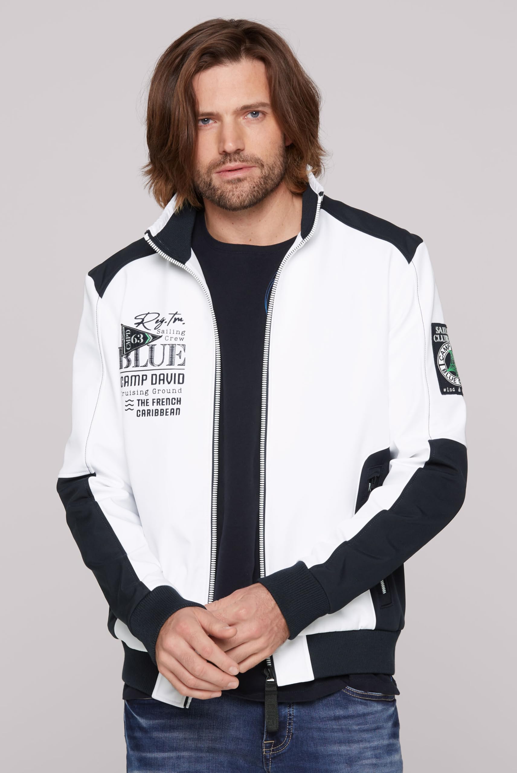 Camp David Herren Softshelljacke mit Colour-Blocking