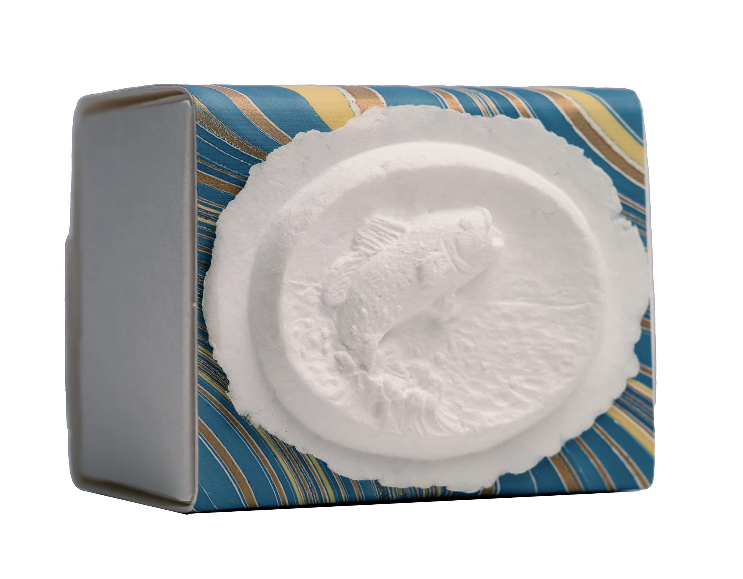 Earth Memorials The Favorite Place® Burial Biodegradable Urn for Human Ashes, (Small Fish Urn Box), Water Burial Urn, Urn for Cremation, Cremation Urn, (Fish on Blue Ocean Paper) R-205