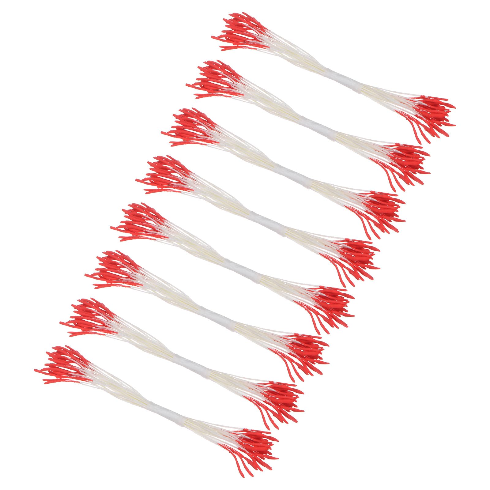M METERXITY 200-Pack Artificial Flower Stamen Kit, Mini Double Heads Flower Stamens Pistil, Stamens for Flower Making/Craft DIY Wreaths/Wedding Floral Arrangements [Red] — image 1