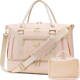 Weitars Gym Duffel Bag - Womens Travel Weekender with Shoes Compartment & Wet Pocket - Large Carry On