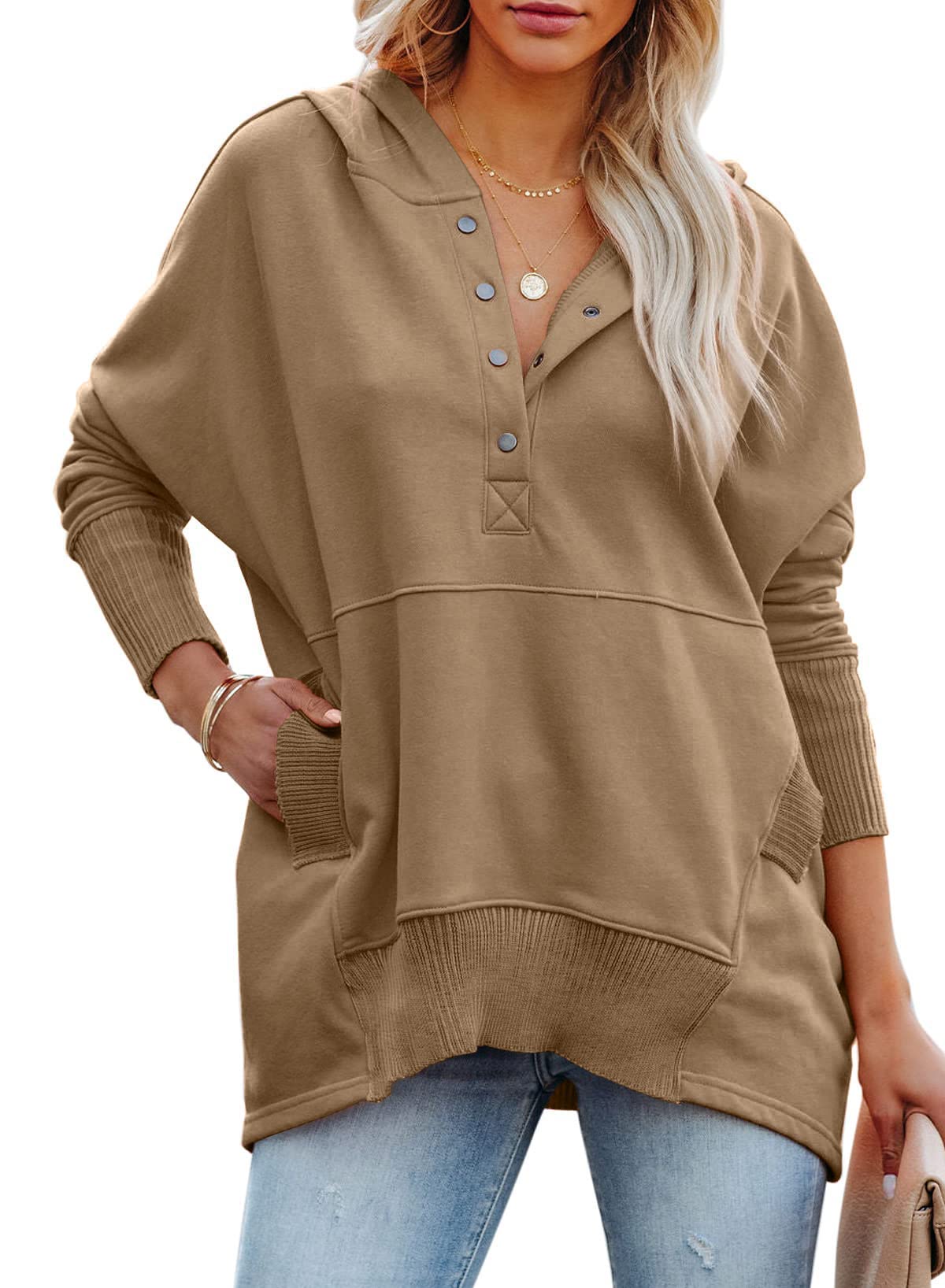 PRETTYGARDEN Women's Casual Long Sleeve Sweatshirt Half Zip Pullover Tops
