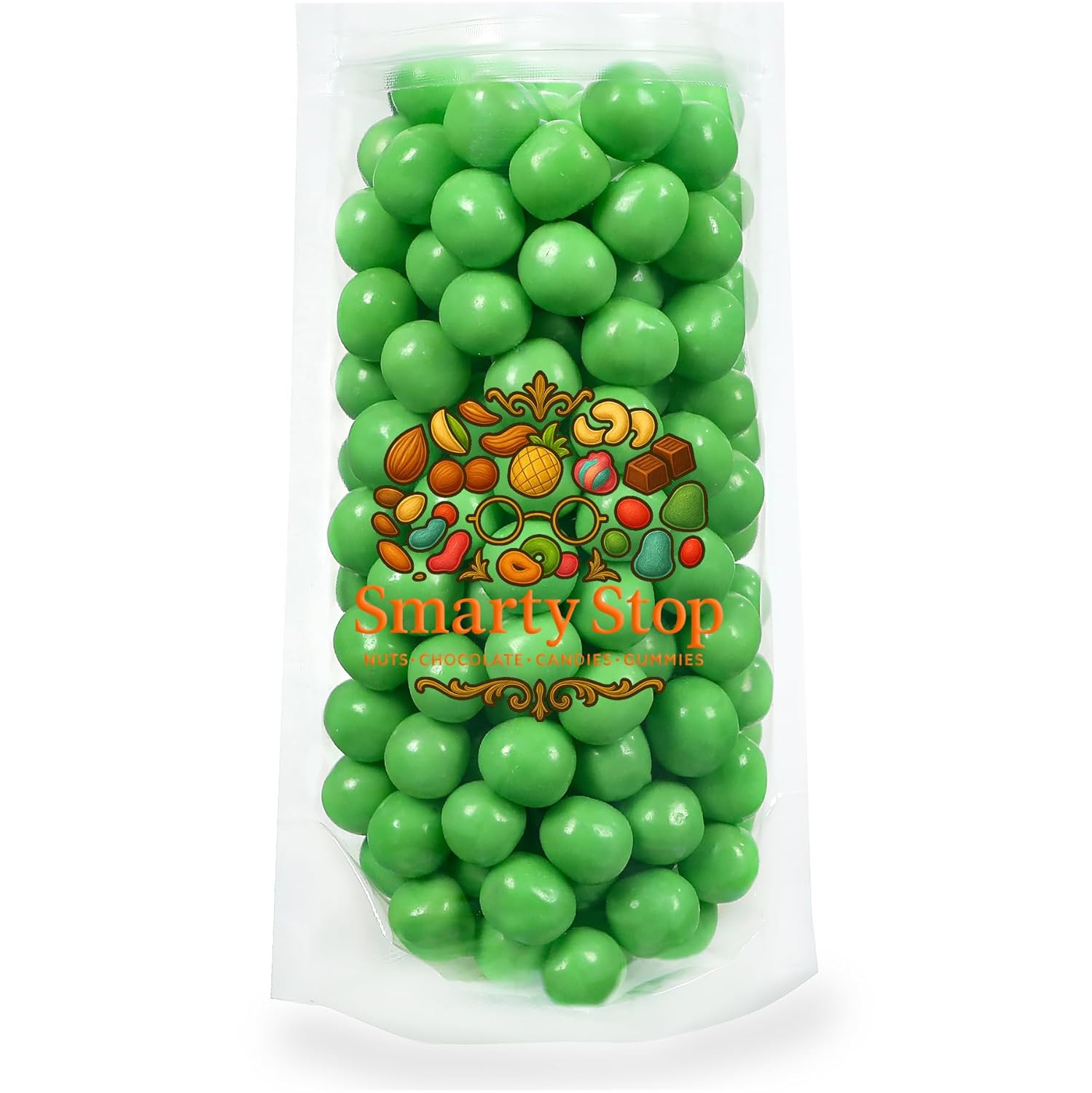 Smarty Stop Fruit Sours Chewy Candy Balls, Bite-Size AND Resealable Bag (Light Green Watermelon, 2 Pound (Pack of 1))