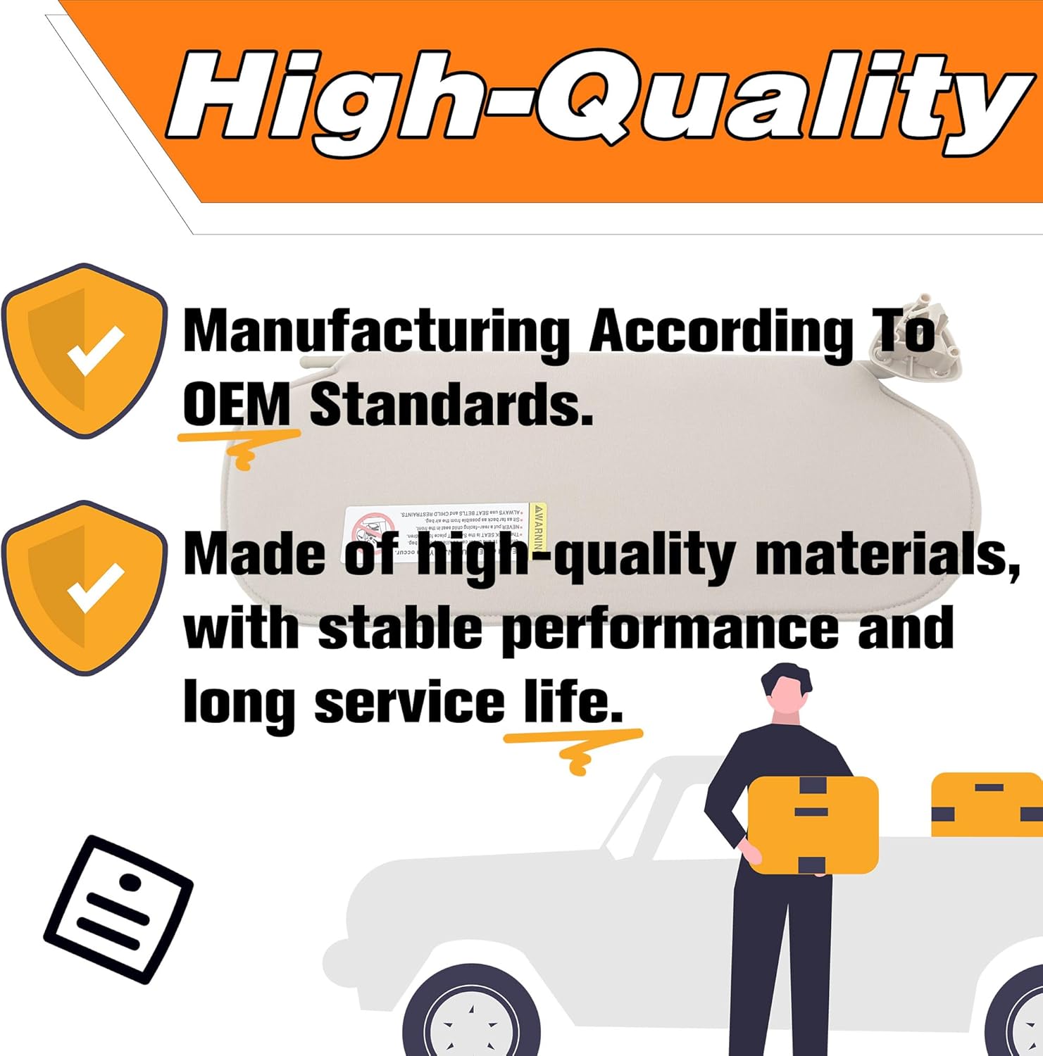 Left Driver & Right Passenger Side Sun Visor Gray Compatible with Chevy Express GMC Savana 1500 2500 3500 4500 1999-2019, Replaces# 84054688 84054695 20883004 25999923