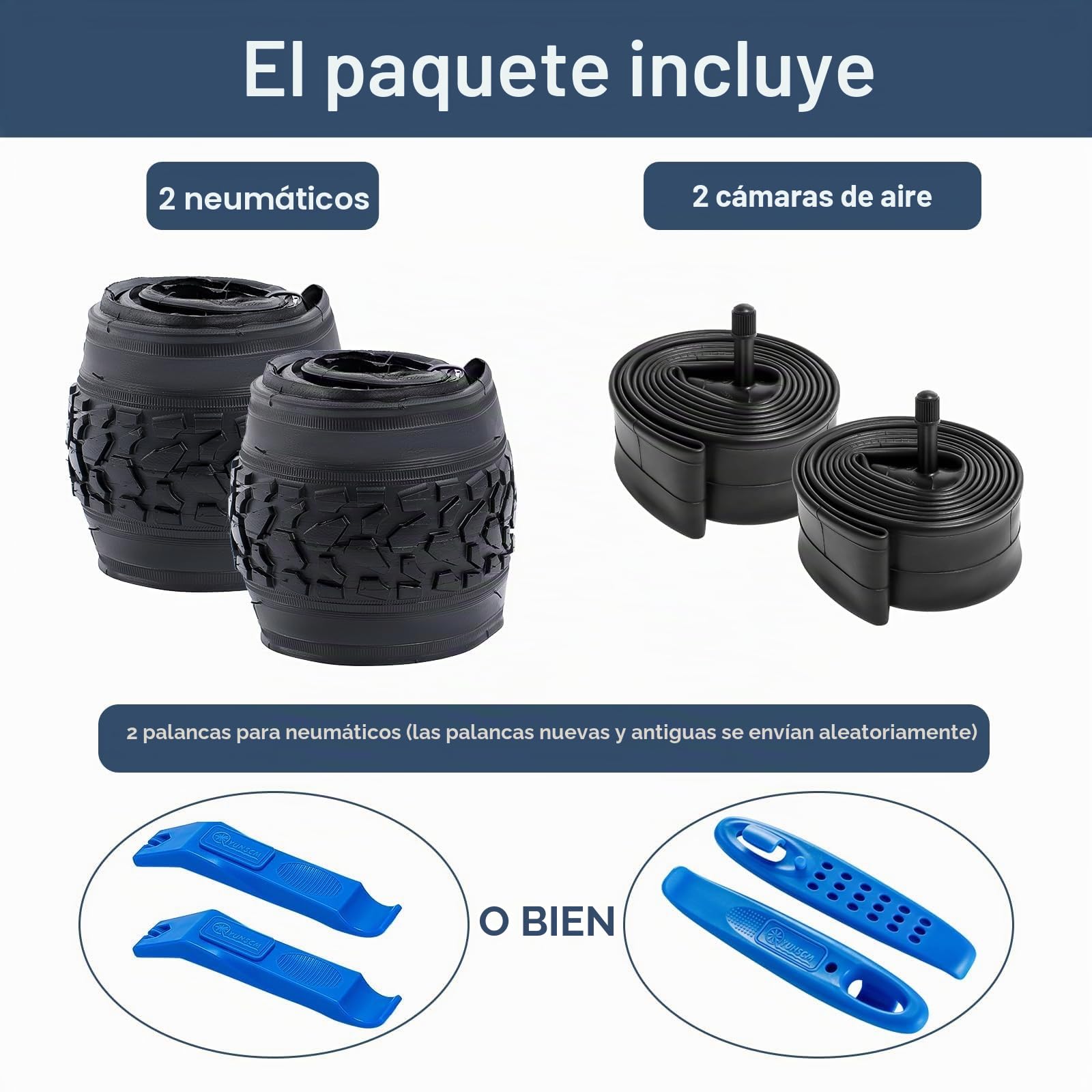 YunSCM 2Pcs Plegable 24 Pulgada Neumáticos 24x1.75 ETRTO 47-507 más 2Pcs 24 Pulgada Cámara de Aire AV32mm Valve Compatible Bike 24x1.75 Neumáticos and Cámara de Aire