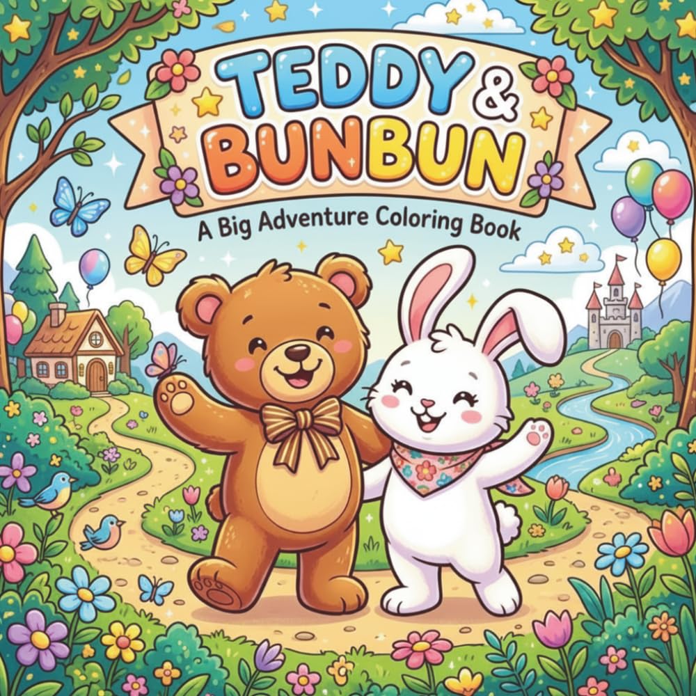 Teddy & Bunbun: A Big Adventure Coloring Book